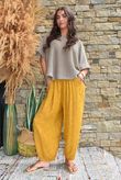 Kiti Paisley Damask 7/8 Barrel Leg Pant Tumeric